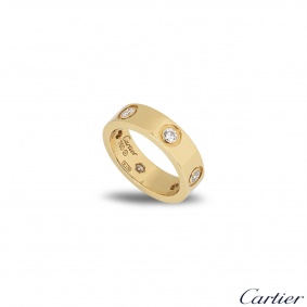 Cartier?Yellow Gold Full Diamond Love Ring Size 52 B4025900